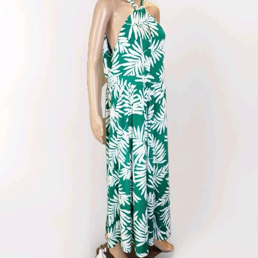 Torrid Green and White Leaf Print maxi Dress